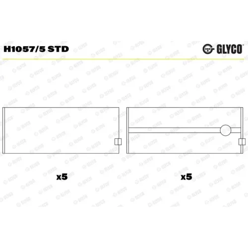 Főtengelycsapágy - GLYCO (H1057/5 STD)