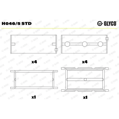 Főtengelycsapágy - GLYCO (H046/5 STD)
