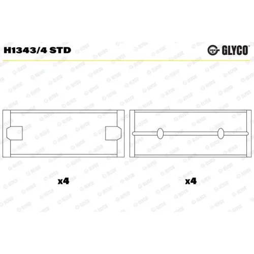 Főtengelycsapágy - GLYCO (H1343/4 STD)