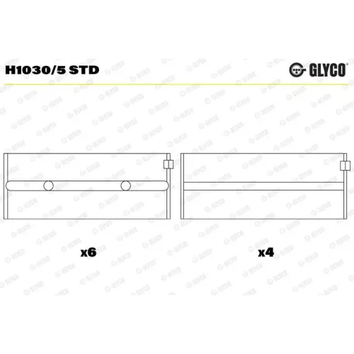 Főtengelycsapágy - GLYCO (H1030/5 STD)