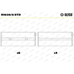 Főtengelycsapágy - GLYCO (H1030/5 STD)