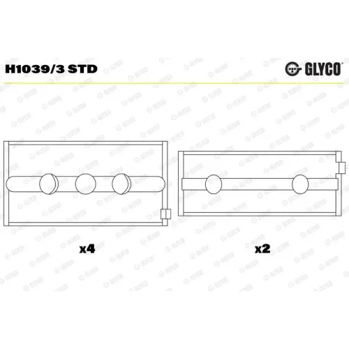 Főtengelycsapágy - GLYCO (H1039/3 STD)