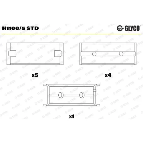 Főtengelycsapágy - GLYCO (H1100/5 STD)