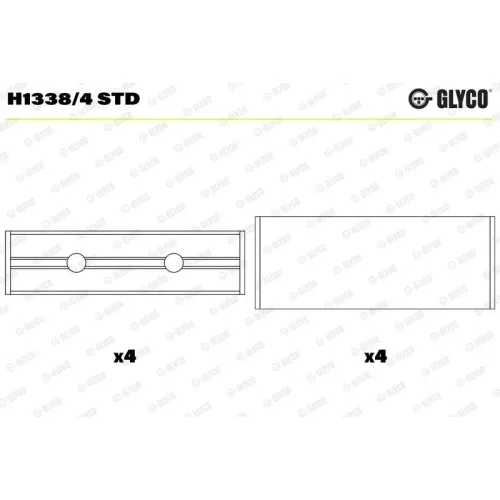 Főtengelycsapágy - GLYCO (H1338/4 STD)
