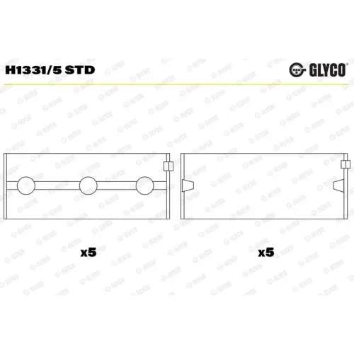 Főtengelycsapágy - GLYCO (H1331/5 STD)