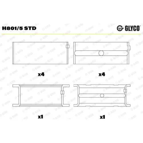 Főtengelycsapágy - GLYCO (H801/5 STD)
