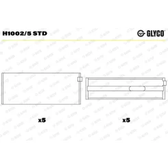 Főtengelycsapágy - GLYCO (H1002/5 STD)