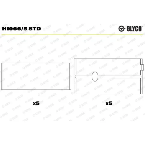 Főtengelycsapágy - GLYCO (H1066/5 STD)