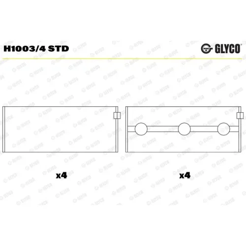 Főtengelycsapágy - GLYCO (H1003/4 STD)