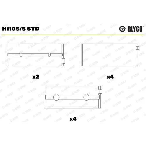 Főtengelycsapágy - GLYCO (H1105/5 STD)