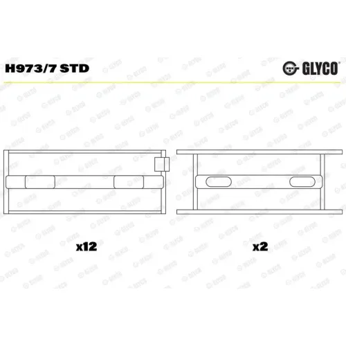 Főtengelycsapágy - GLYCO (H973/7 STD)