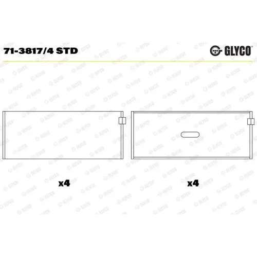 Hajtókar Csapágy - GLYCO (71-3817/4 STD)