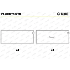 Hajtókar Csapágy - GLYCO (71-3817/4 STD)