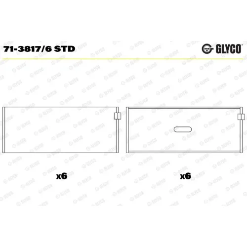 Hajtókar Csapágy - GLYCO (71-3817/6 STD)