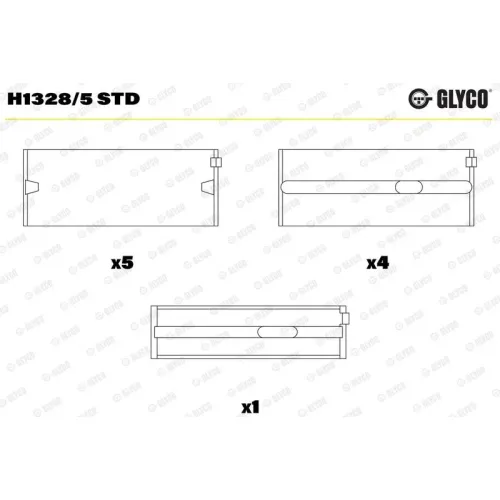 Főtengelycsapágy - GLYCO (H1328/5 STD)