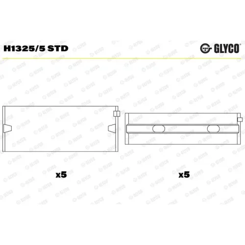 Főtengelycsapágy - GLYCO (H1325/5 STD)