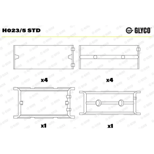 Főtengelycsapágy - GLYCO (H023/5 STD)