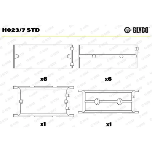 Főtengelycsapágy - GLYCO (H023/7 STD)