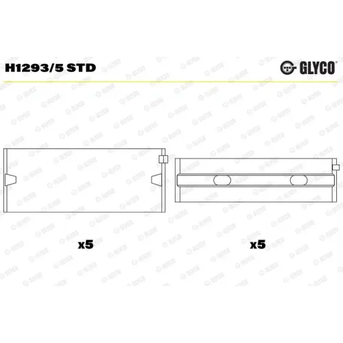 Főtengelycsapágy - GLYCO (H1293/5 STD)