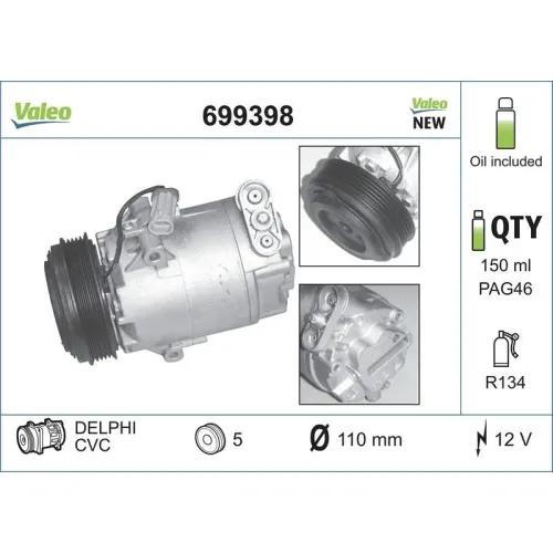 Kompresszor, Klíma - VALEO (VAL699398)