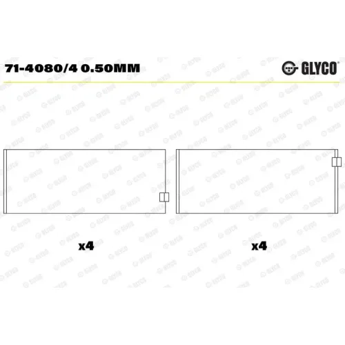 Hajtókar Csapágy - GLYCO (71-4080/4 0.50MM)