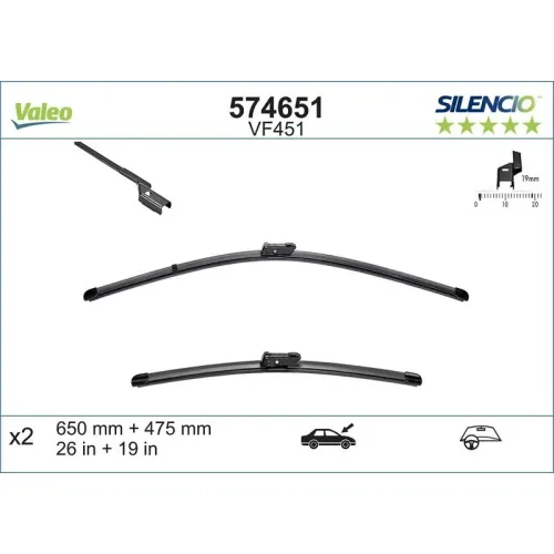 Törlőlapát - VALEO (VAL574651)