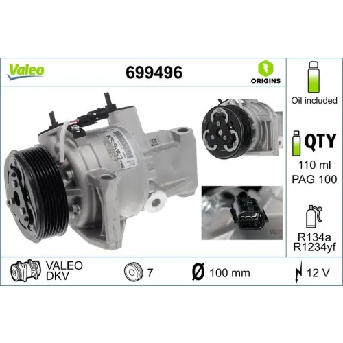 Kompresszor, Klíma - VALEO (VAL699496)