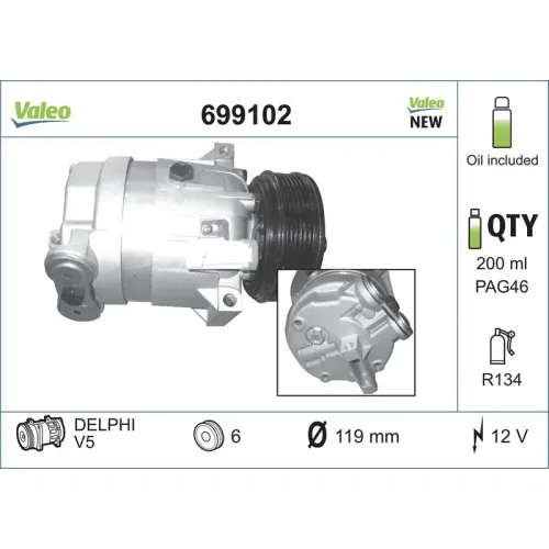 Kompresszor, Klíma - VALEO (VAL699102)