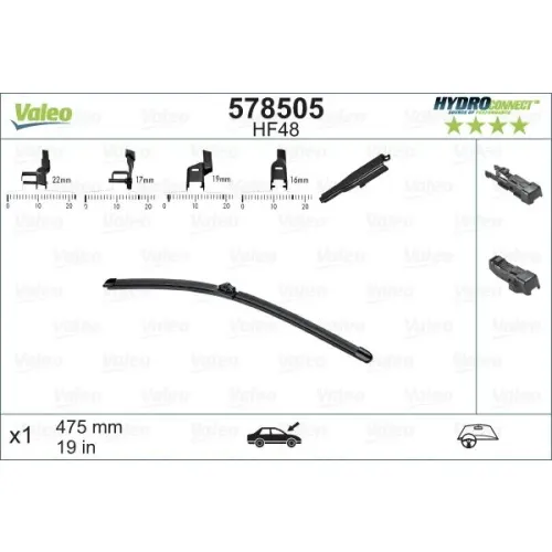 Törlőlapát - VALEO (VAL578505)