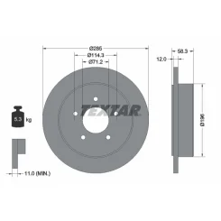 Féktárcsa Ford T. Explorer 4,0-4,9 90- - TEXTAR (92169103)