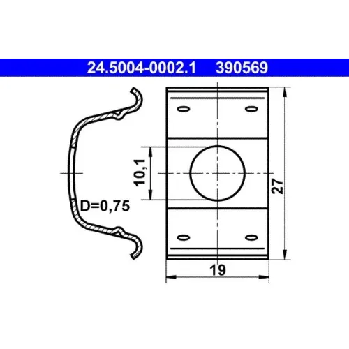Tartó, Fékcső - ATE (24.5004-0002.1)
