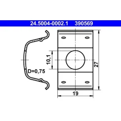 Tartó, Fékcső - ATE (24.5004-0002.1)