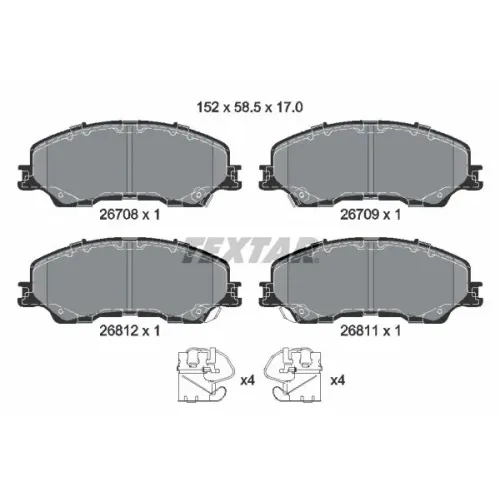 Fékbetétkészlet, Tárcsafék Isuzu P. D-Max 1,9 Ddi 19-21 - TEXTAR (2670801)