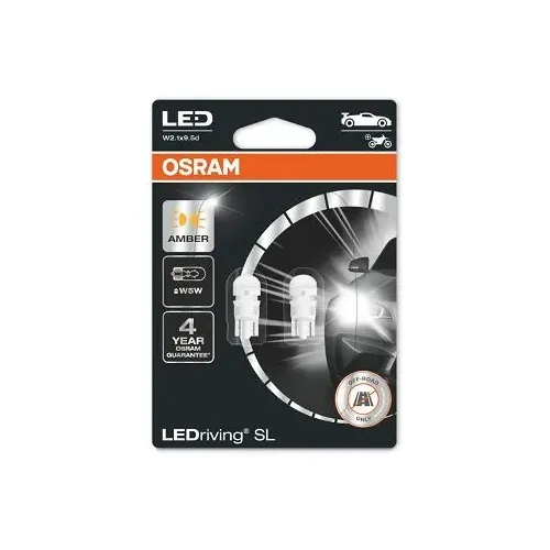 Izzó, Távfényszóró Sl W5W Bursztynowa Led (Brak Ece) 2Szt. Blister (Eko) - ams-OSRAM (OSR2827DYP-2BL)