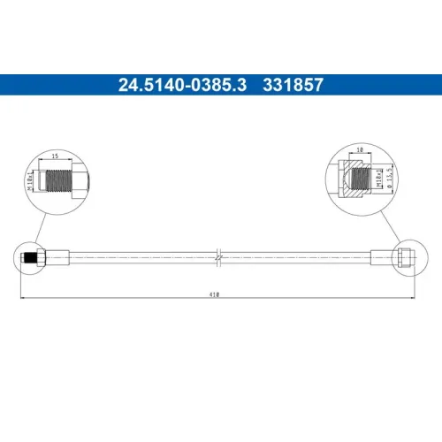 Fékcső Db P. W202/W203/W210 93-07 Bal/Jobb - ATE (24.5140-0385.3)
