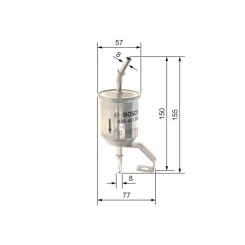 Üzemanyagszűrő Lexus Gx, Toyota 4 Runner V, Fj Cruiser, Fortuner, Hilux Viii, Land Cruiser Prado 01.05- - BOSCH (F026403026)