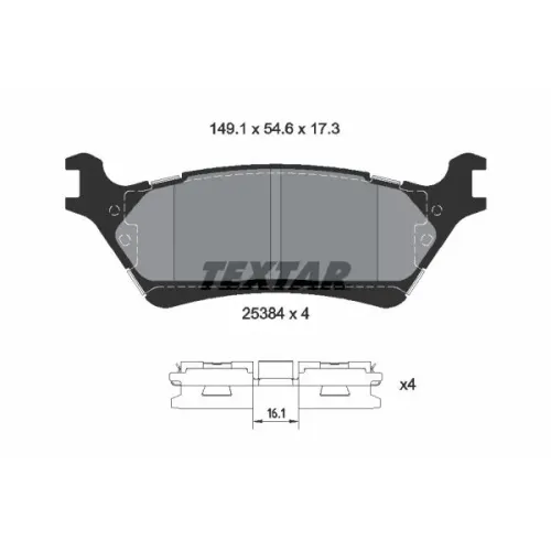 Fékbetétkészlet, Tárcsafék Ford T. F-150 3,5-6,2 07- - TEXTAR (2538401)