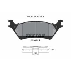 Fékbetétkészlet, Tárcsafék Ford T. F-150 3,5-6,2 07- - TEXTAR (2538401)