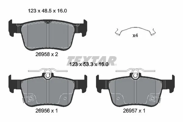 Fékbetétkészlet, Tárcsafék Honda T. Civic 2,0 22- - TEXTAR (2695801)