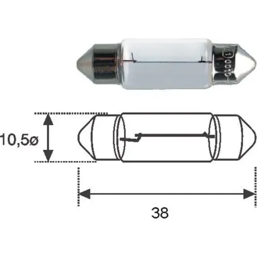 Izzó, Rendszámtábla Világítás - MAGNETI MARELLI (MAGC5W-12SET)