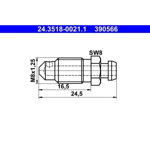 Légtelenítő Csavar/-Szelep - ATE (24.3518-0021.1)