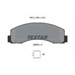 Fékbetétkészlet, Tárcsafék Ford P. F-150 3,5-6,2 09- - TEXTAR (2205002)