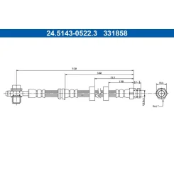 Fékcső Skoda P. Fabia/Roomster 1,0-2,0 99-15 Bal/Jobb - ATE (24.5143-0522.3)