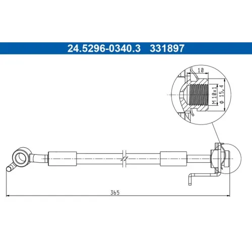 Fékcső Kia T. Ceed/Proceed/Xceed 1,0-1,6 18- Jobb - ATE (24.5296-0340.3)