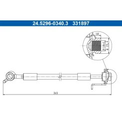 Fékcső Kia T. Ceed/Proceed/Xceed 1,0-1,6 18- Jobb - ATE (24.5296-0340.3)