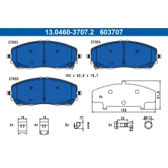 Fékbetétkészlet, Tárcsafék Toyota P. C-Hr 2,0 Hybrid Awd 23- - ATE (13.0460-3707.2)
