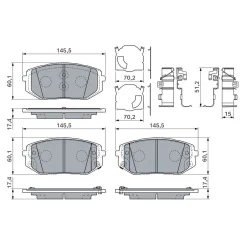 Fékbetétkészlet, Tárcsafék Kia P. Niro Ev 22- - BOSCH (0986460296)