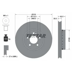 Féktárcsa Db P. W205/S205/A205 1,5-2,2 14-23 - TEXTAR (92358825)