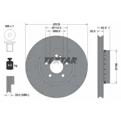 Féktárcsa Db P. W205/S205/C205/A205 1,5-2,2 14-23 - TEXTAR (92358225)