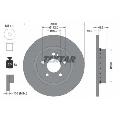 Féktárcsa Db T. W205/S205/C205/A205 1,5-2,2 14-23 - TEXTAR (92357925)